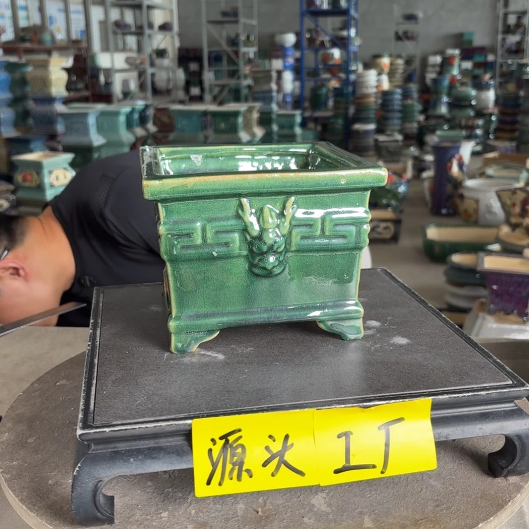 。一风堂石湾花盆 内14*11高温裂瑕疵