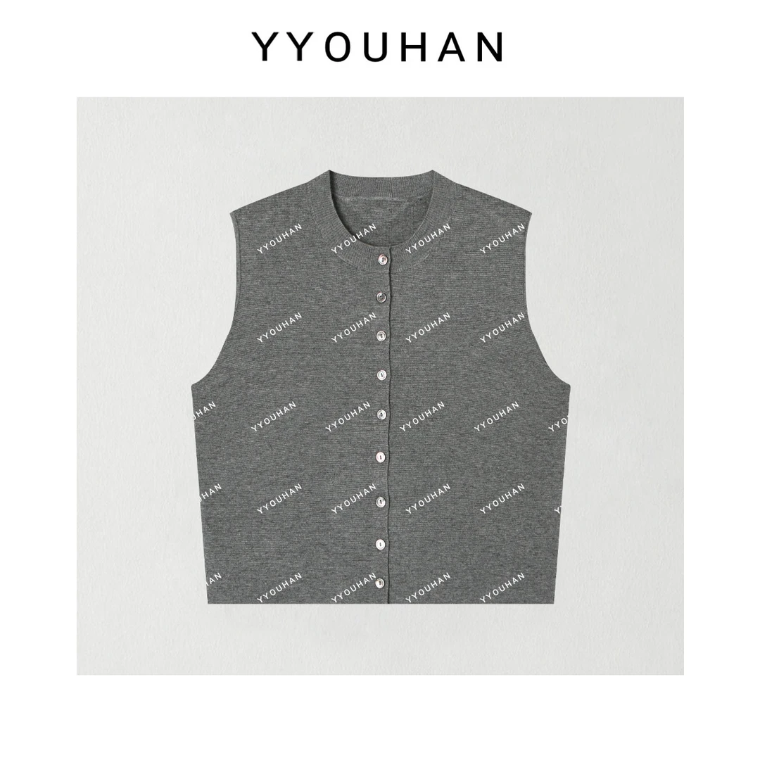 YYOUHAN 2025新款小众设计极简风休闲百搭针织马甲 2502C503