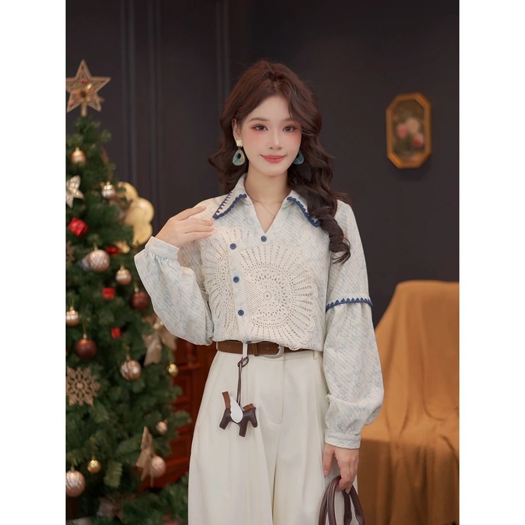 DaYuanSAD【逐风】芷莹肌理感长袖衬衣女宽松百搭衬衫上衣#G15194