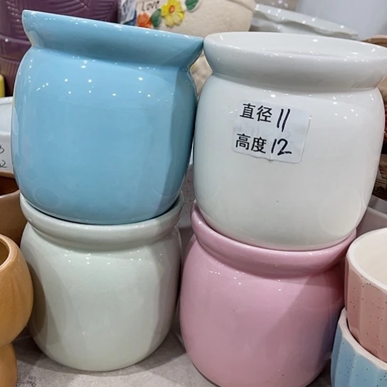 多肉绿植陶瓷花盆9.9包邮，有孔