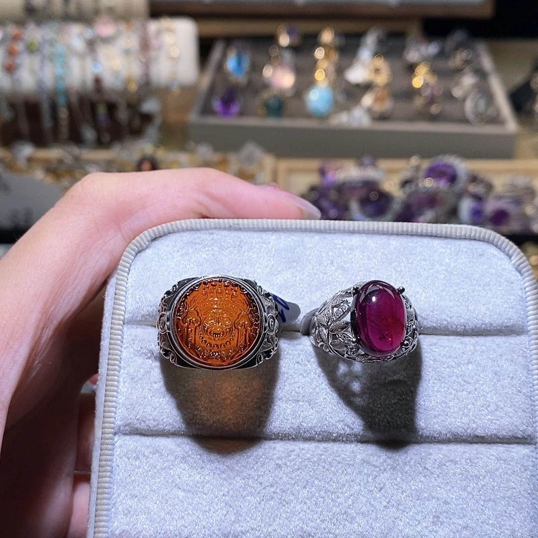 水晶戒指银S925镶嵌