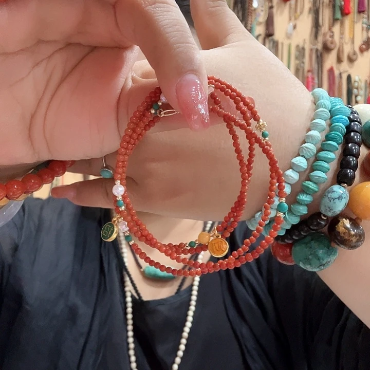 琉璃铁合金精工制作红色小米珠
