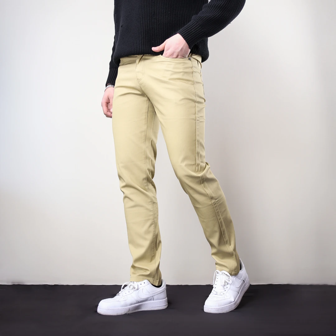 男士休闲裤舒适时尚卡其色薄款纯色 23003-3
