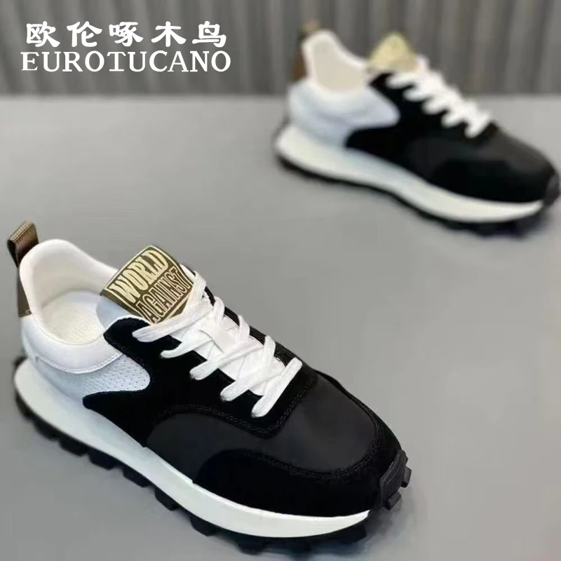 欧伦啄木鸟EUROTUCANO男鞋时尚百搭厚底休闲老爹鞋男士跑步运动鞋