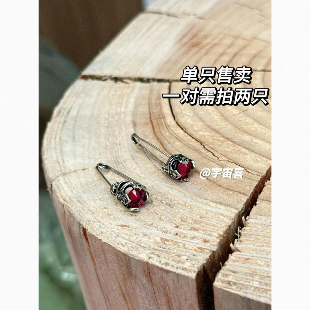 铜合金锆石耳饰  杨梅冰别针锆石耳扣【单只售卖】A2-002