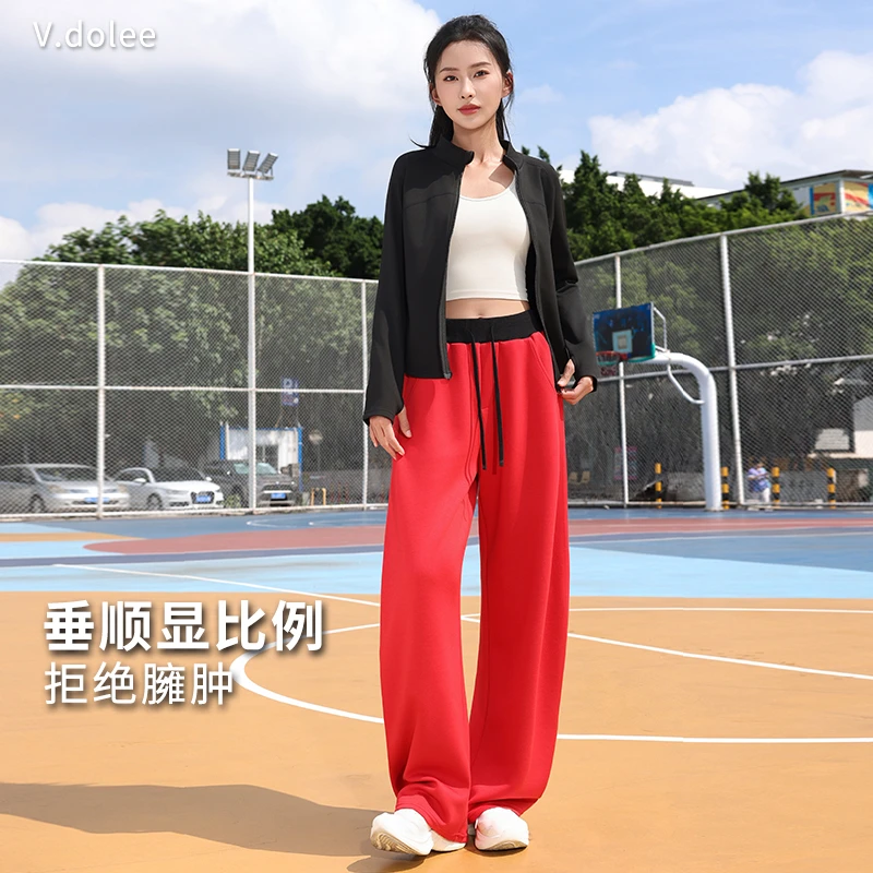 秋冬款女士户外休闲百搭运动套装显高显瘦宽松跑步训练健身服1451