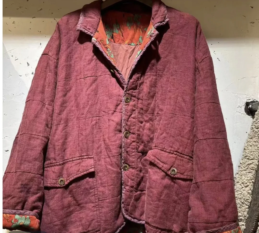 甄选棉麻原创亚麻宽松棉服