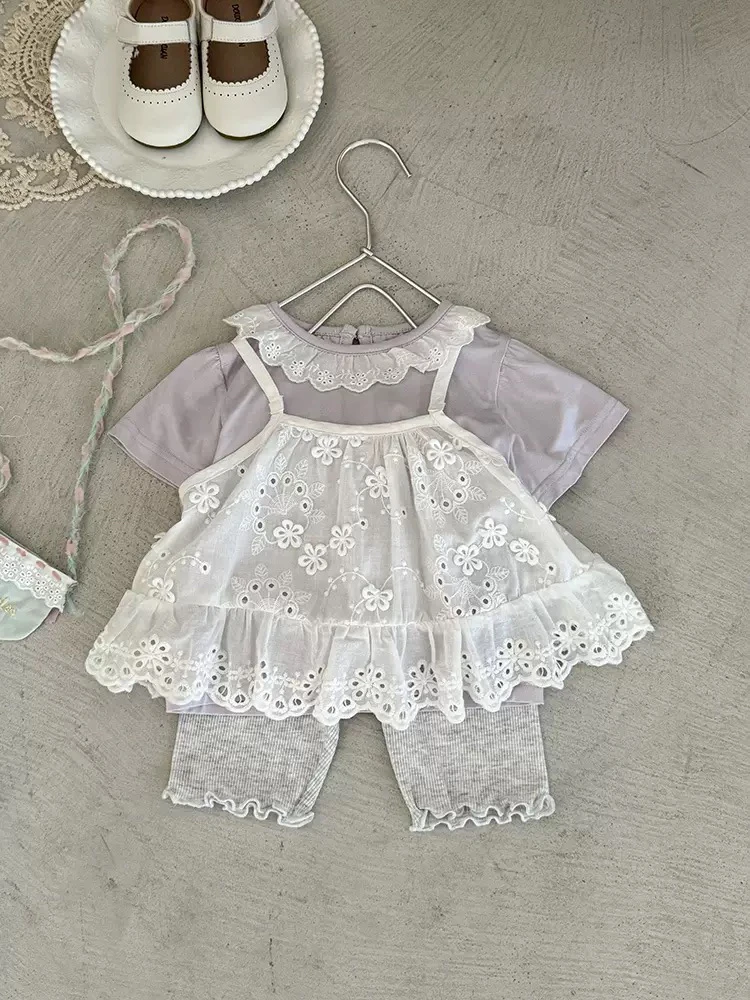 | 念念 studio | 夏季甜美女宝短袖T恤上衣两件套a类