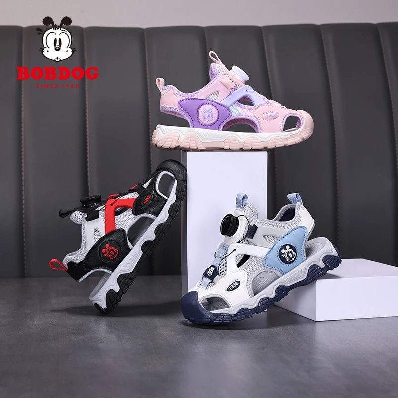 巴布豆夏季新款儿童包头凉鞋男童运动凉鞋女童休闲鞋中大童运动鞋