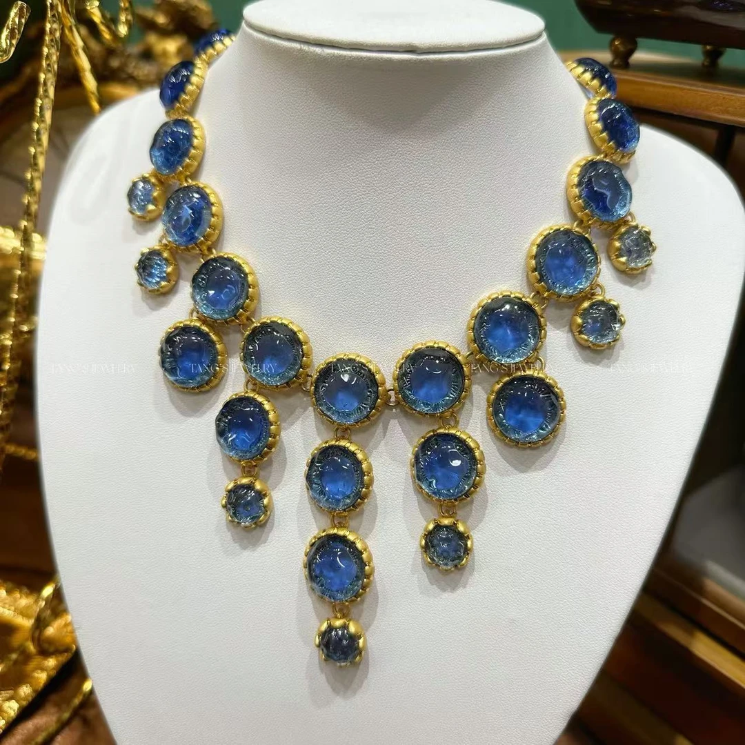 铜合金胸针 人鱼泡泡 琉璃  项链