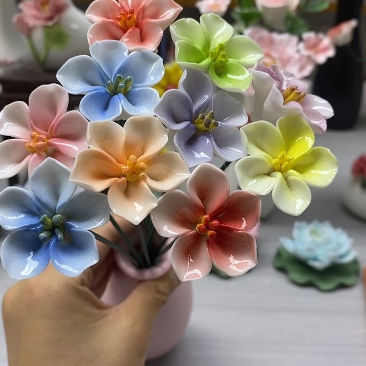 陶瓷陶瓷材料加工10朵樱花