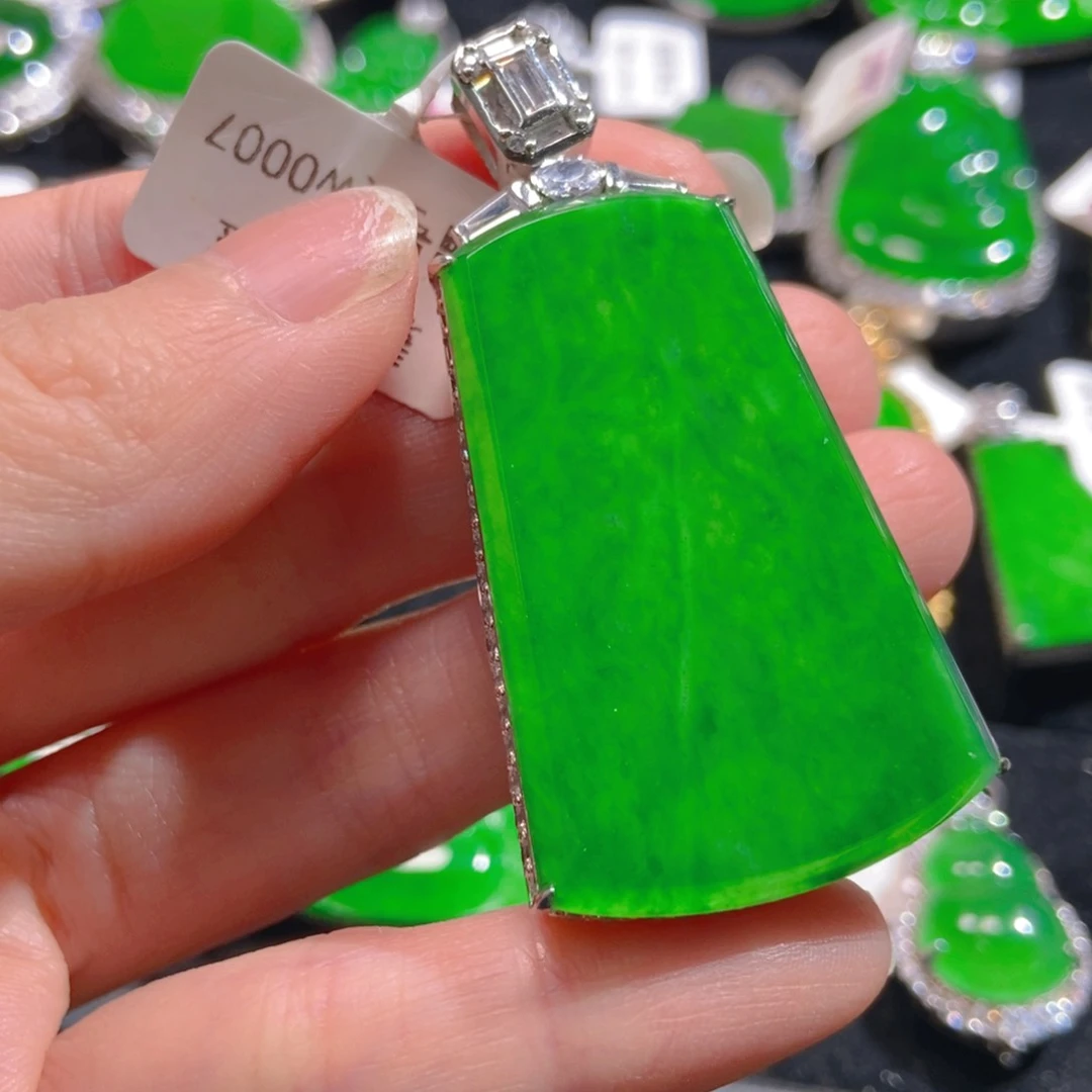 翡翠吊坠(不含链)银S925镶嵌