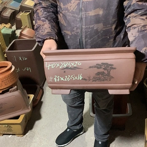 紫砂花盆手工制作