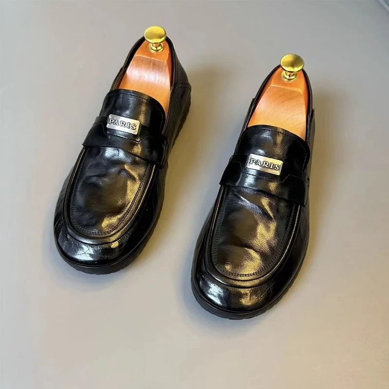 豆豆鞋男2025新款秋季爆款一脚蹬软底懒人套脚百搭休闲皮鞋男潮