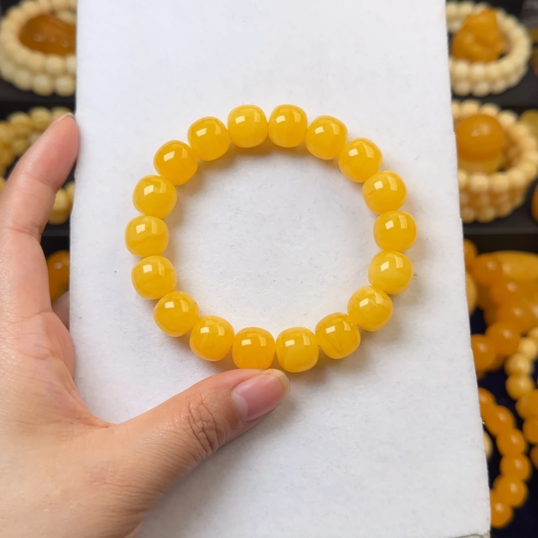 蜜蜡未镶嵌颈饰橘虎皮同料13