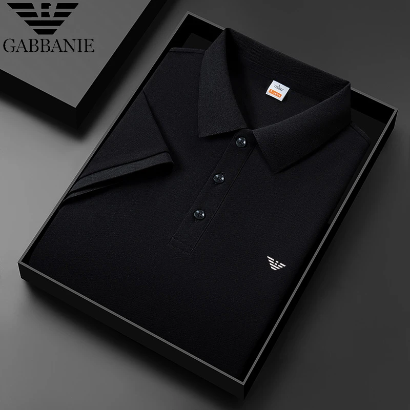 专柜正品男士100%纯棉夏季polo衫无痕纯色时尚刺绣商务休闲t恤