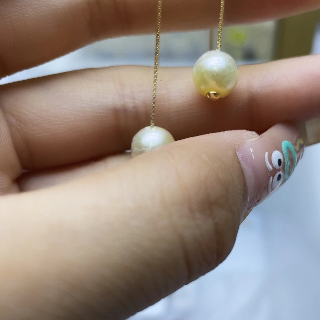 银S925镶嵌海水珍珠耳饰