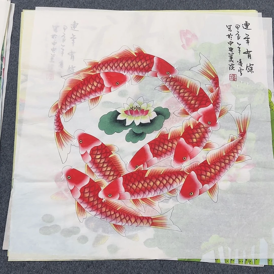 国画尺寸70X70手绘作品