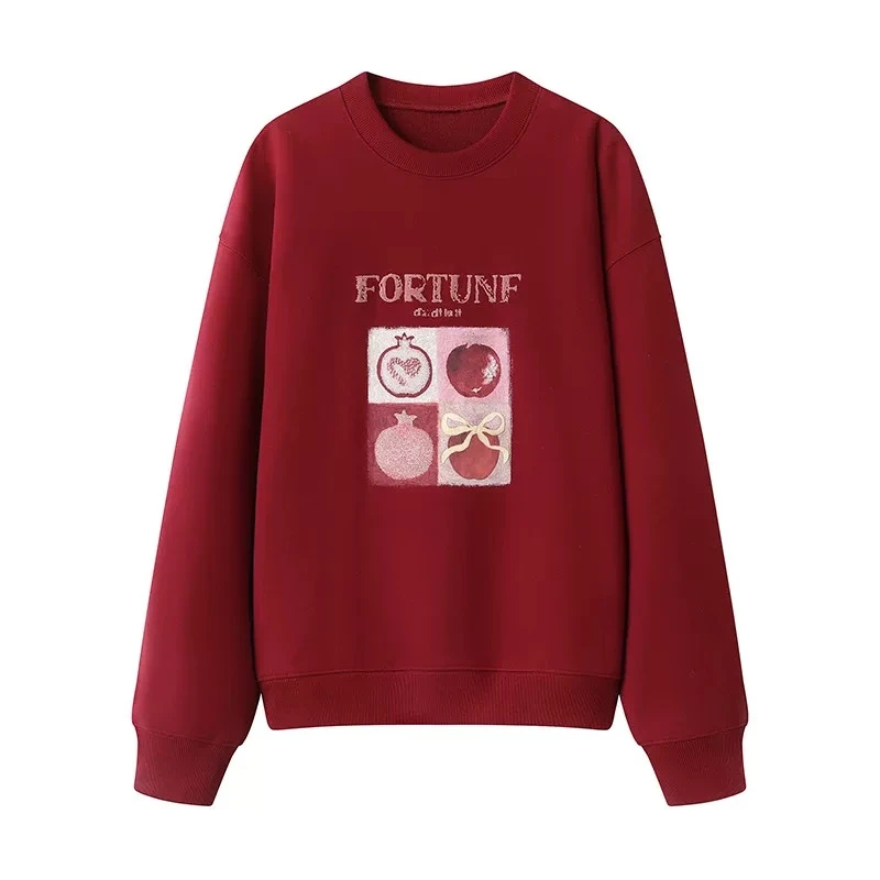 1196字母设计感款圆领宽松卫衣女2025春季气质显瘦长袖上衣服