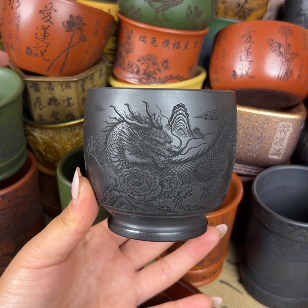 紫泥茶杯紫砂紫砂