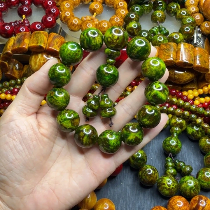 松木琥珀木文玩手串