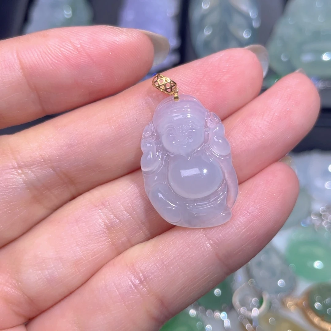 颈饰18K金镶嵌翡翠翡翠