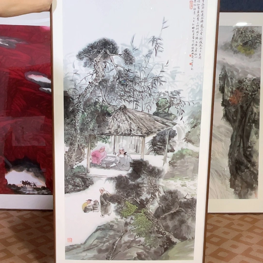 国画手绘画作品带框80/160