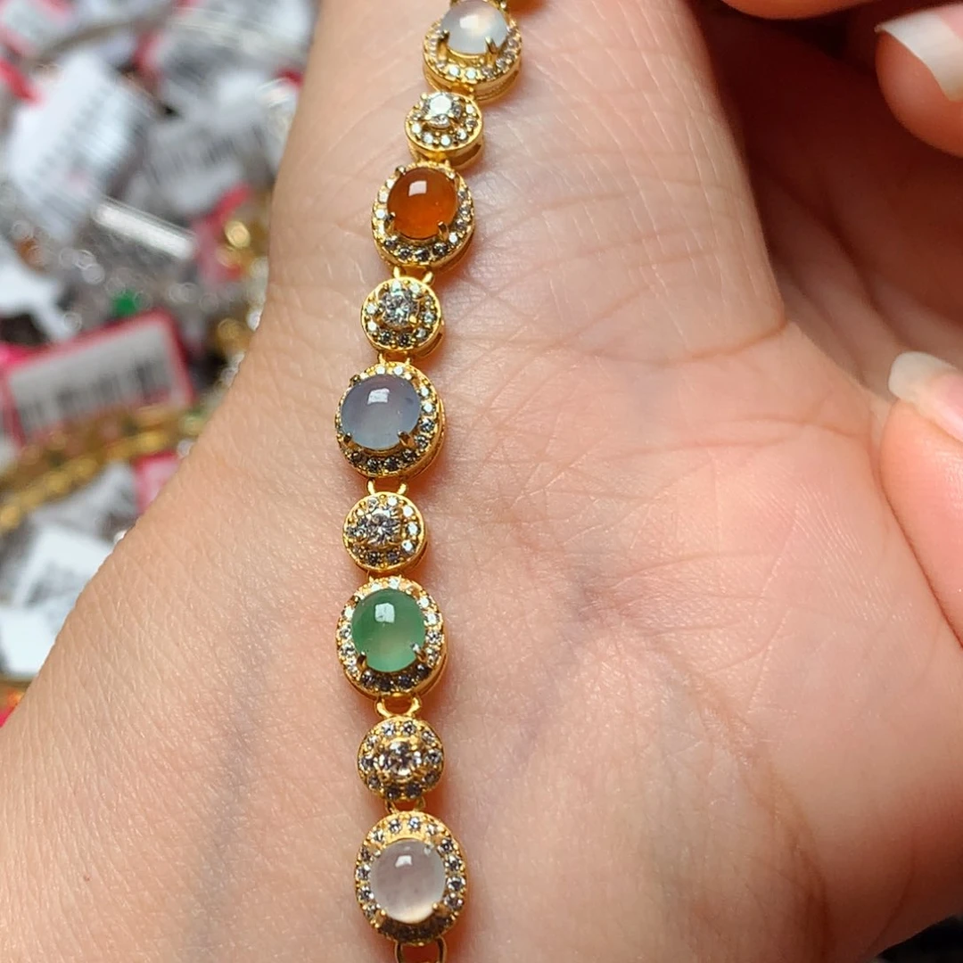 翡翠戒指银S925镶嵌天然翡翠耳饰