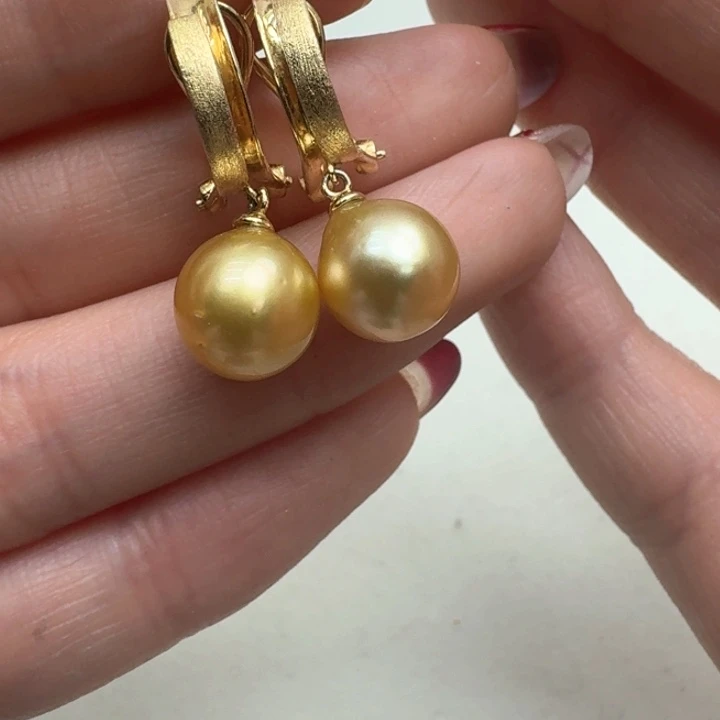 海水珍珠耳饰银S925镶嵌