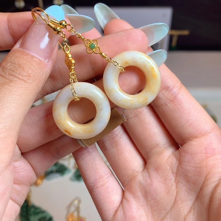 翡翠未镶嵌耳饰耳饰