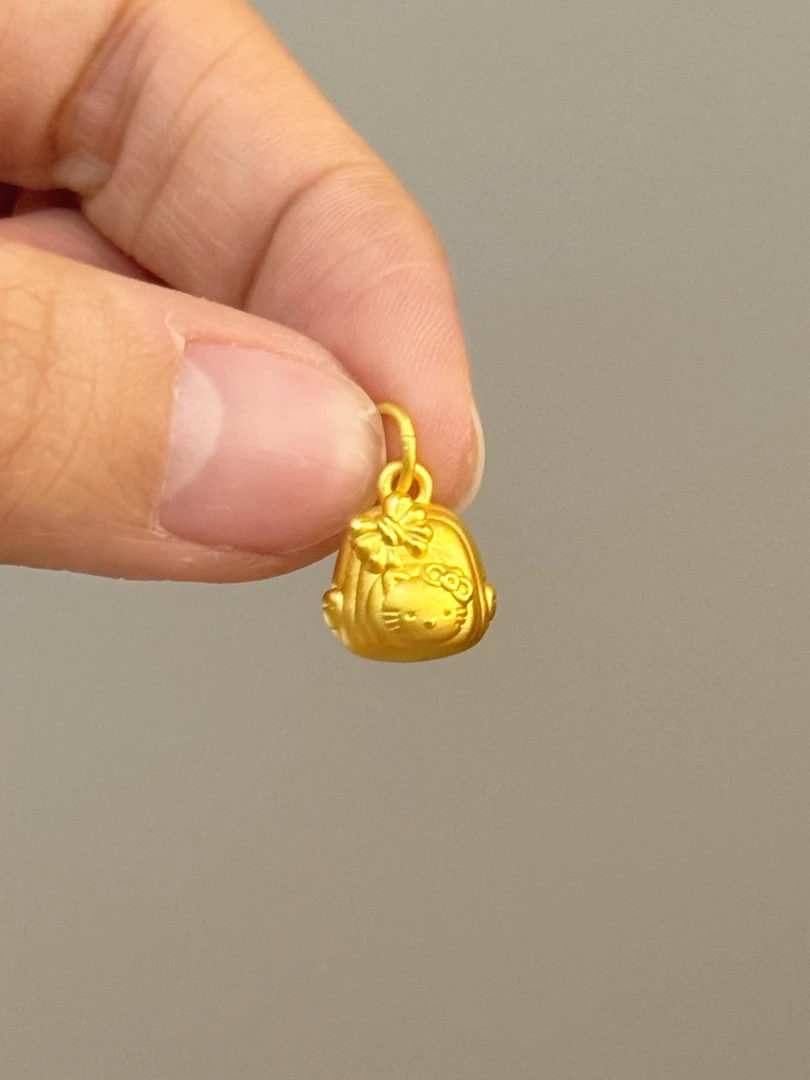 贝贝黄金 足金999 kt书包 素金 吊坠 103