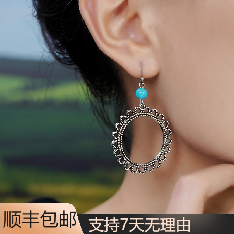 S17气质时尚百搭复古长款纯手工民族风素款个性耳环