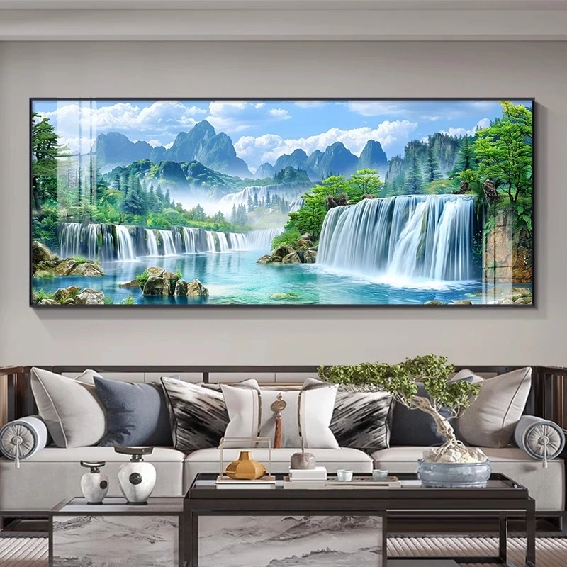 青绿聚宝盆墙壁挂画