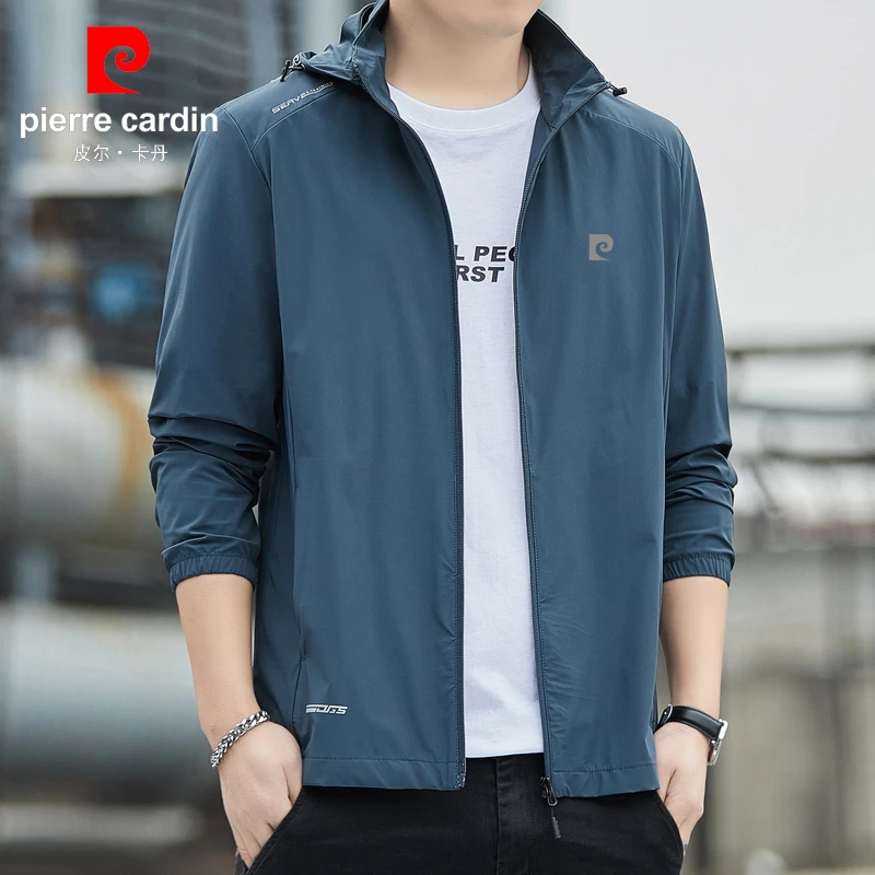 皮尔卡丹冰丝防晒衣男士夏季轻薄户外运动透气防紫外线防晒服外套