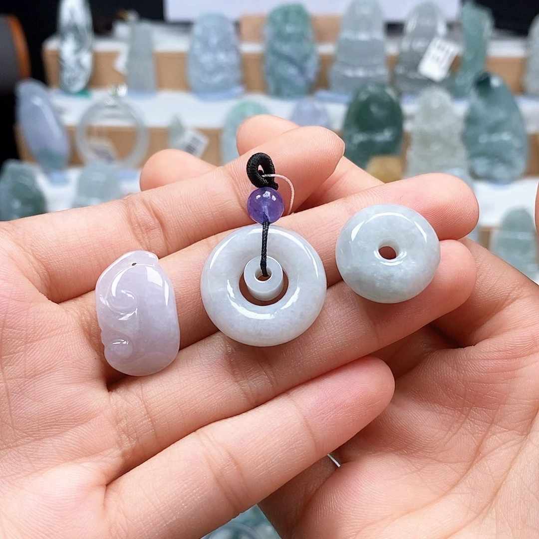 翡翠未镶嵌吊坠(不含链)129如意 子母扣 平安扣