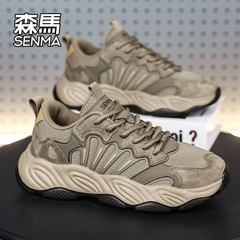 森马男鞋2025冬季新款休闲跑步鞋户外男士徒步运动登山老爹鞋