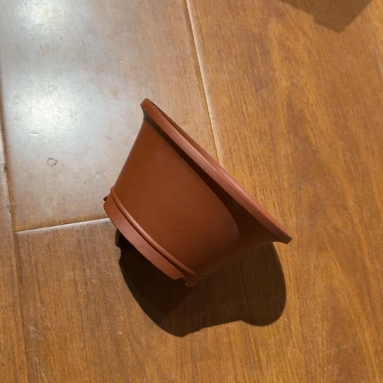 白***泽紫砂花盆半手工制作