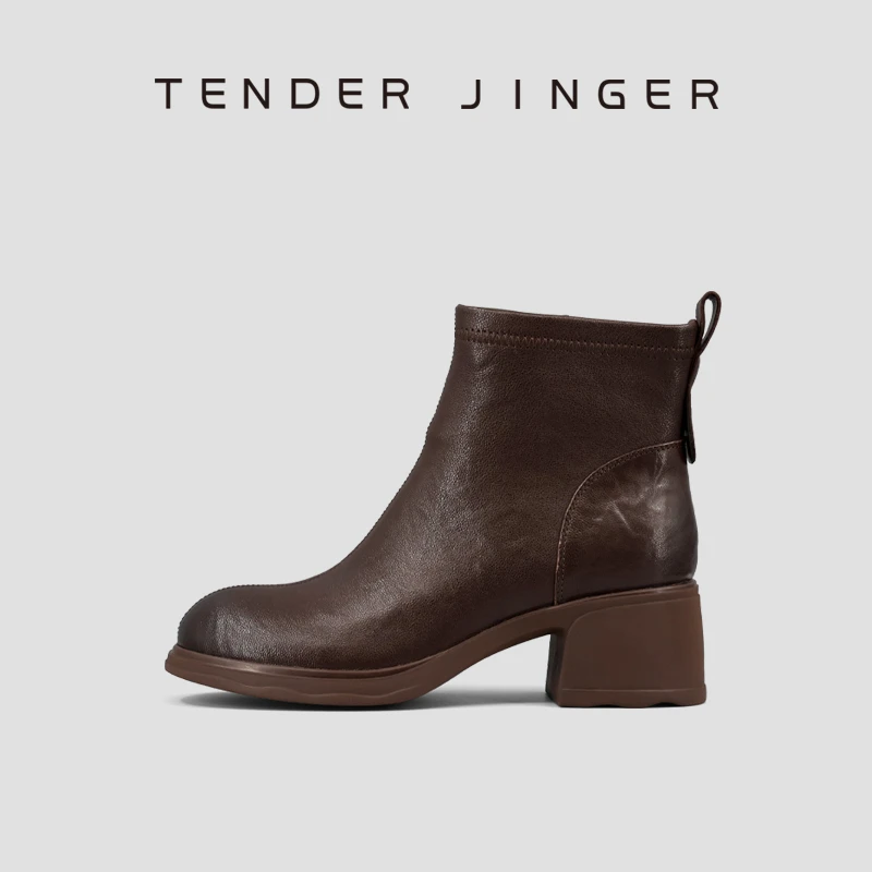 Tender Jinger2025女式新款羊皮短靴ZS1051