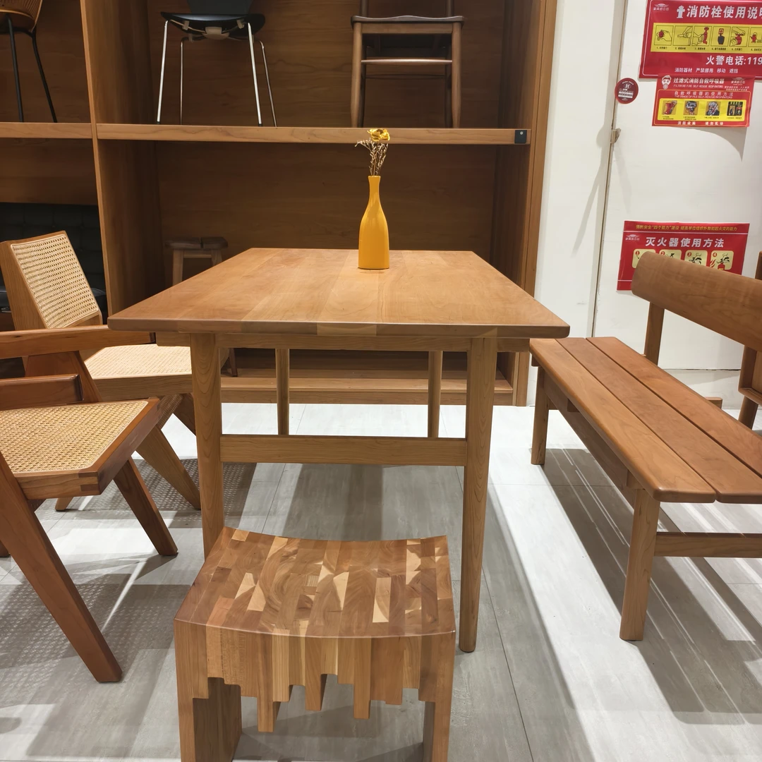 LMQ3827#简木餐桌全实木北欧复古樱桃木现代简约家用长方形