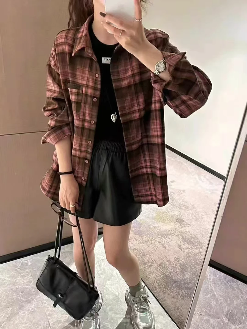 0289款，时尚春款，格子衬衫