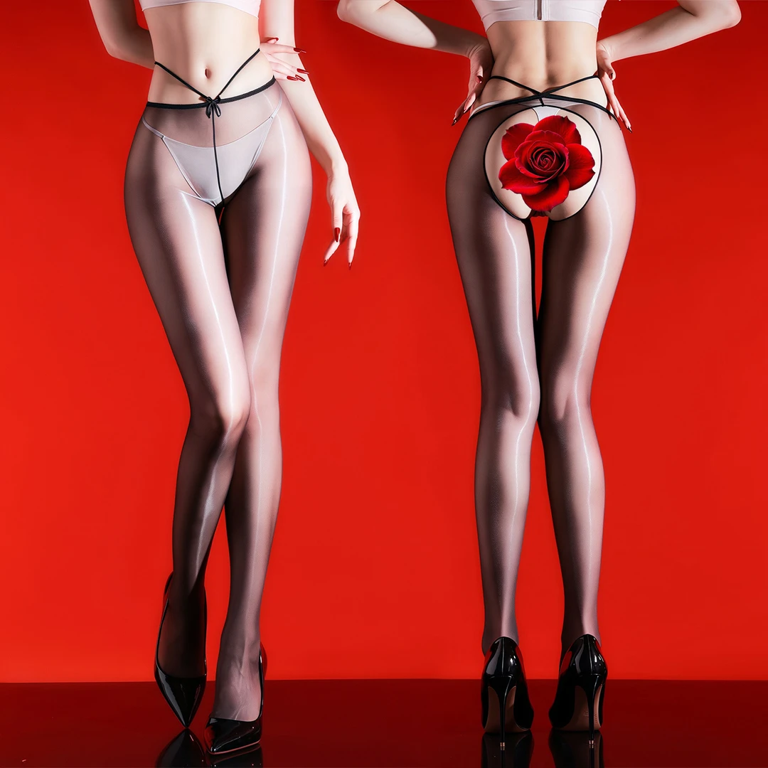 极光袜网红腰绳黑丝秋季丝袜女款禁欲系丝袜水晶丝薄款黑色连裤袜