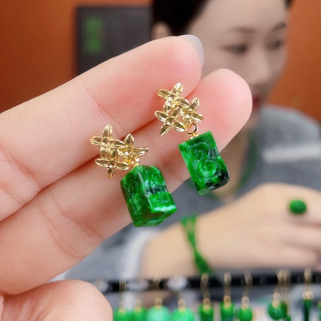 翡翠未镶嵌耳饰饰品