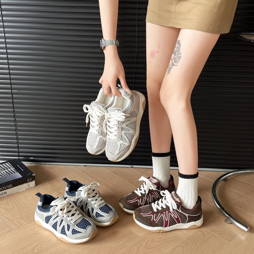 网红舒适透气网面不闷脚2025夏季休闲鞋运动鞋女德训鞋跑步鞋女
