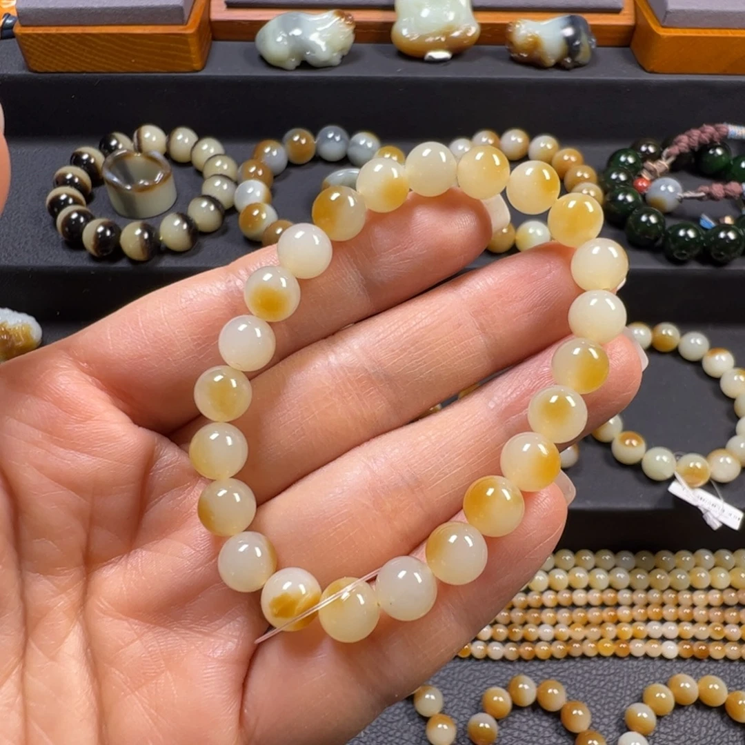 和田玉未镶嵌手链卡8