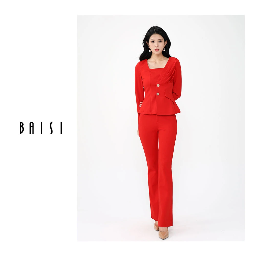 BAISI/百丝洋气时尚衣服时尚两件套 AATL309101 收腰上衣喇叭
