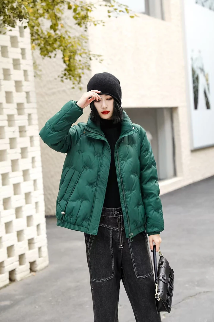 【玛罗兰】 孤品福利 满绣加厚拉链款羽绒服