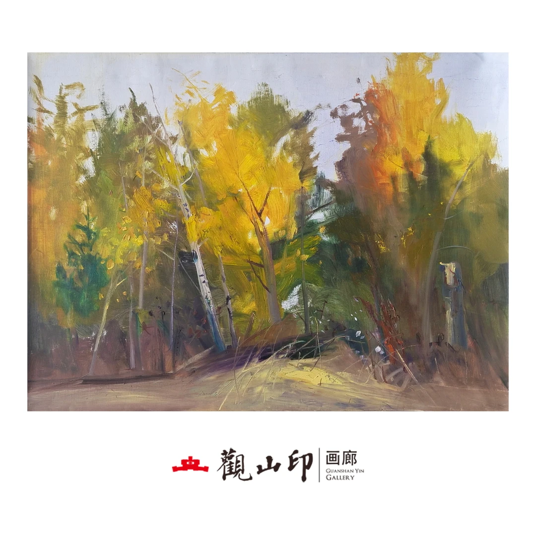 L原创手绘风景油画78x58cm丛林作品1245