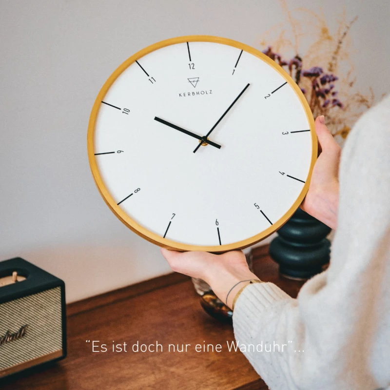 震惊了！海外1000+！复古原木斯堪的纳维亚极简美学静音室内挂钟