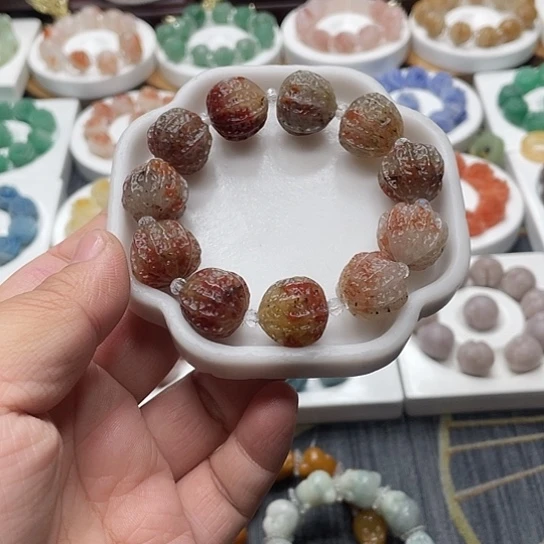 石英质玉（非洲翠）合金手串