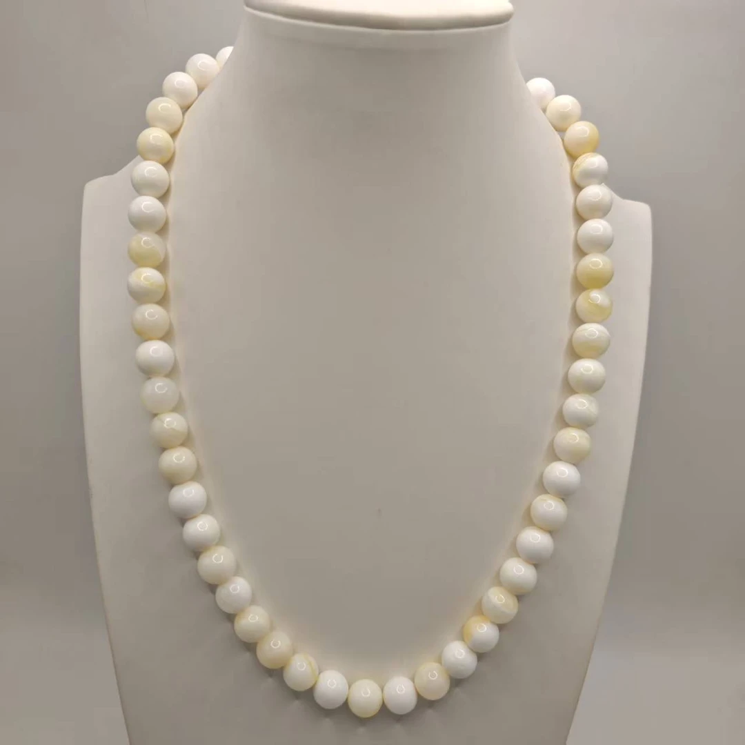 9号J3瑰宝白色10mm项链